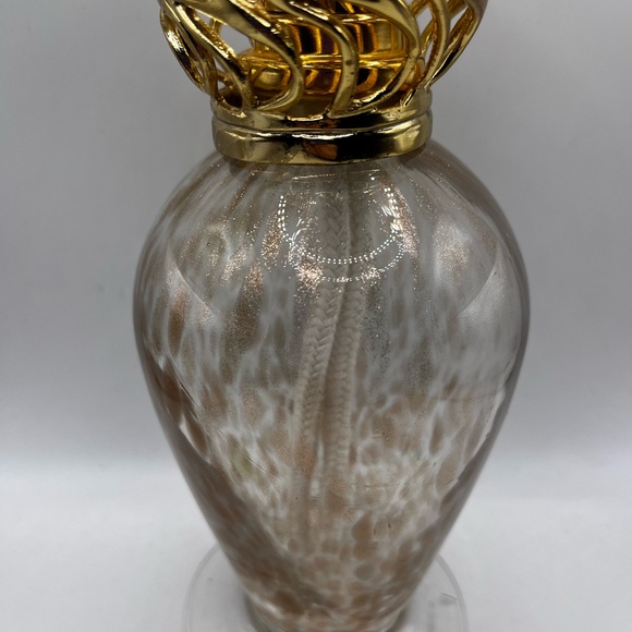 La-Tee-Da! Diffuser Glass Art Gold Effusion Fragrance Oil Lamp - Picture 2 of 10